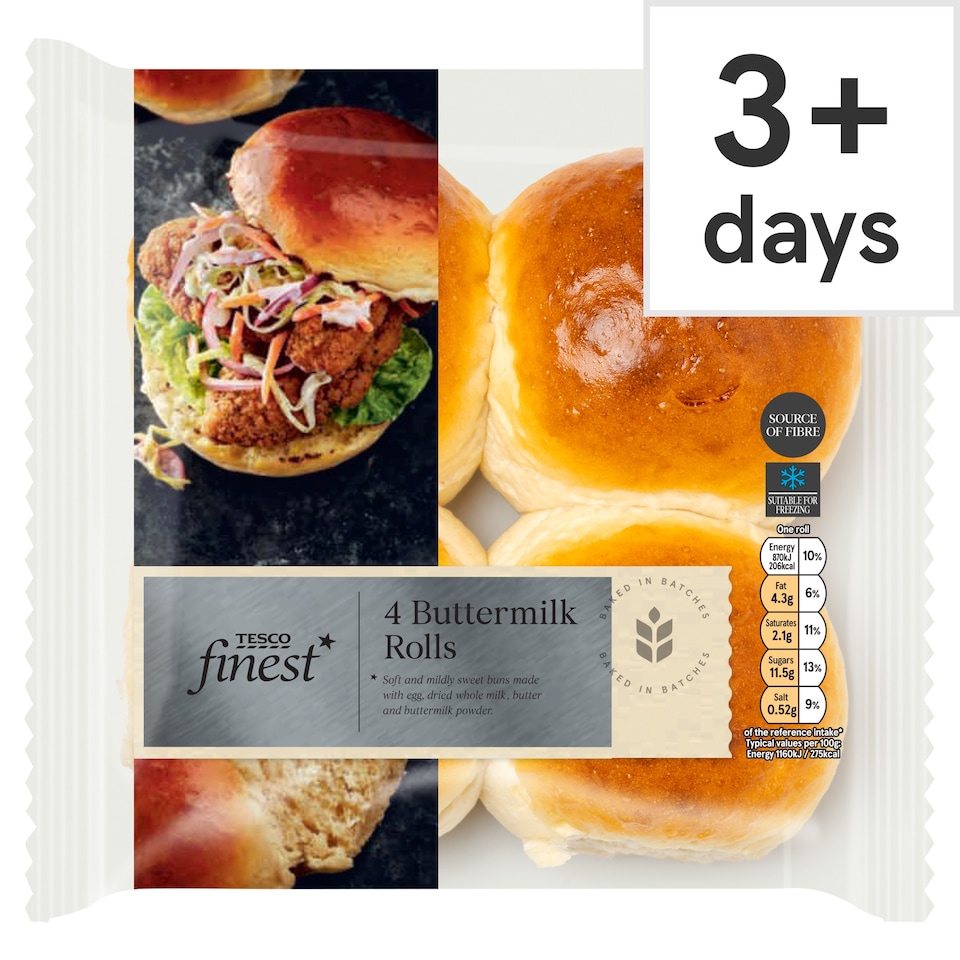 Tesco Finest Buttermilk Buns 4 Pack