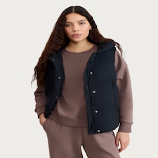 F&F Hooded Puffer Gilet in Black