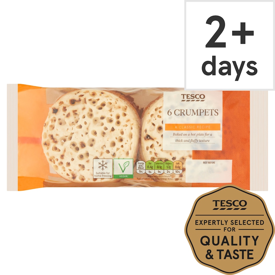 Tesco Classic Crumpets 6 Pack