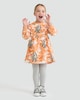 image 1 of Bluey Skeleton Print Cotton Rich Sweater Dress in Orange