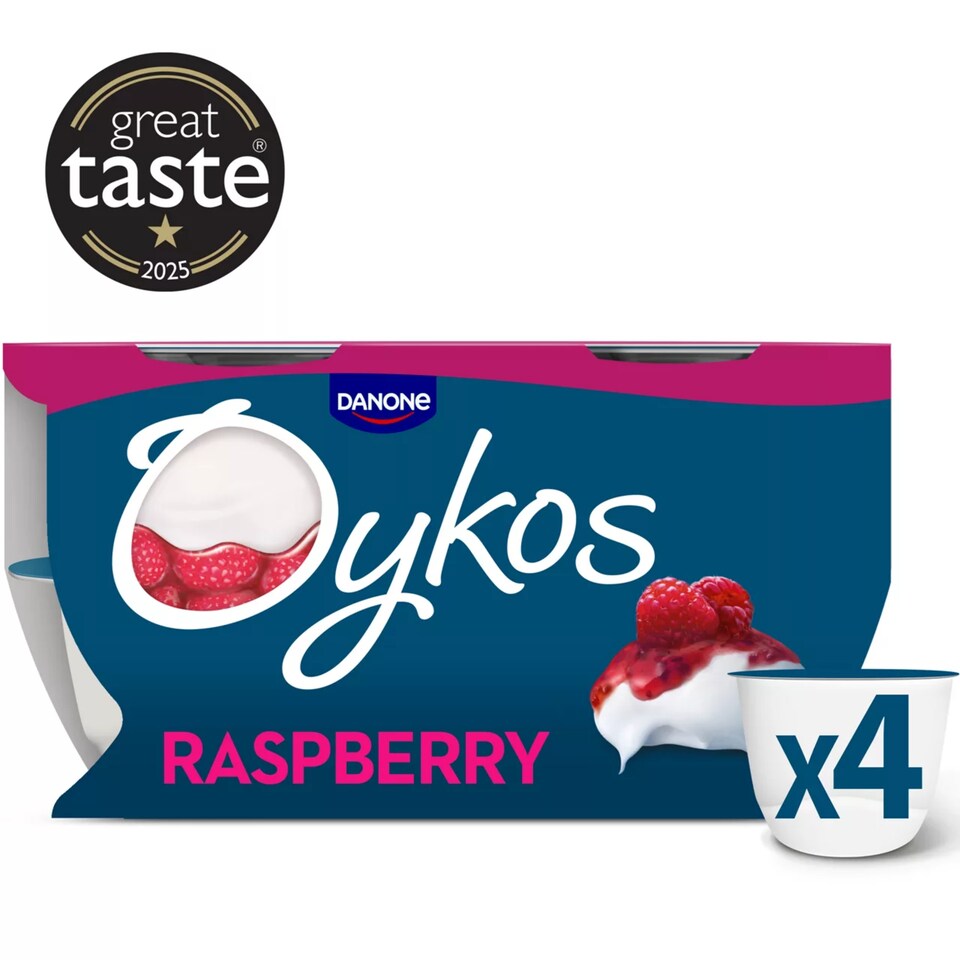 image 1 of Oykos Greek Style Raspberry Yogurt 4X110g