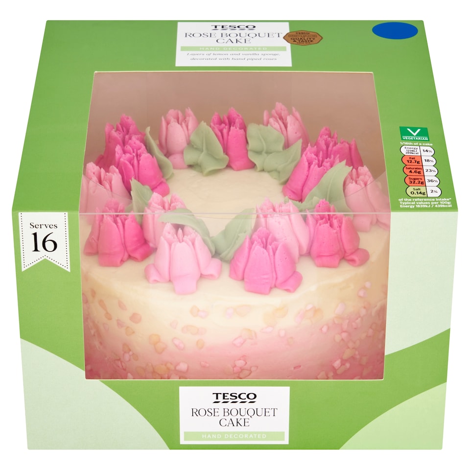 Tesco Rose Bouquet Cake - Lemon