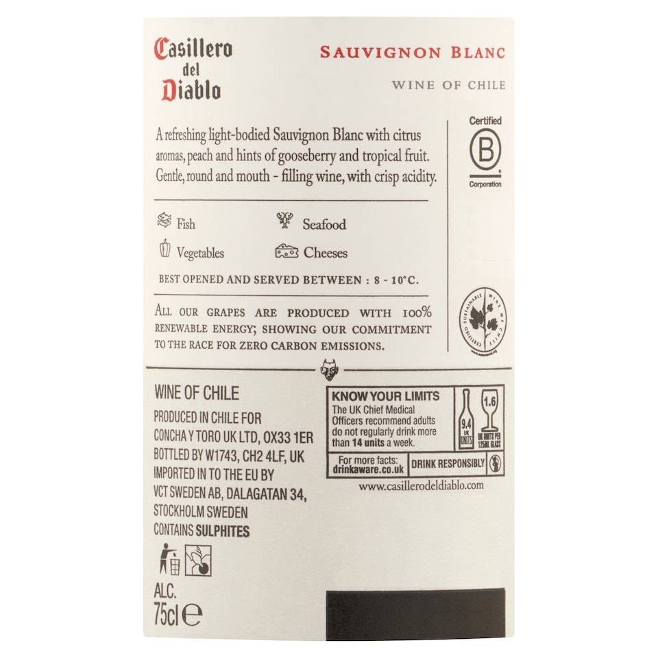 image 1 of Casillero Del Diablo Sauvignon Blanc 75Cl