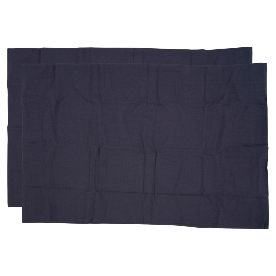 Tesco Ink Blue 100% Cotton Pillowcase Pair