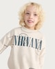 image 2 of Nirvana Smiley Print Sweatshirt and Joggers Set in Cream