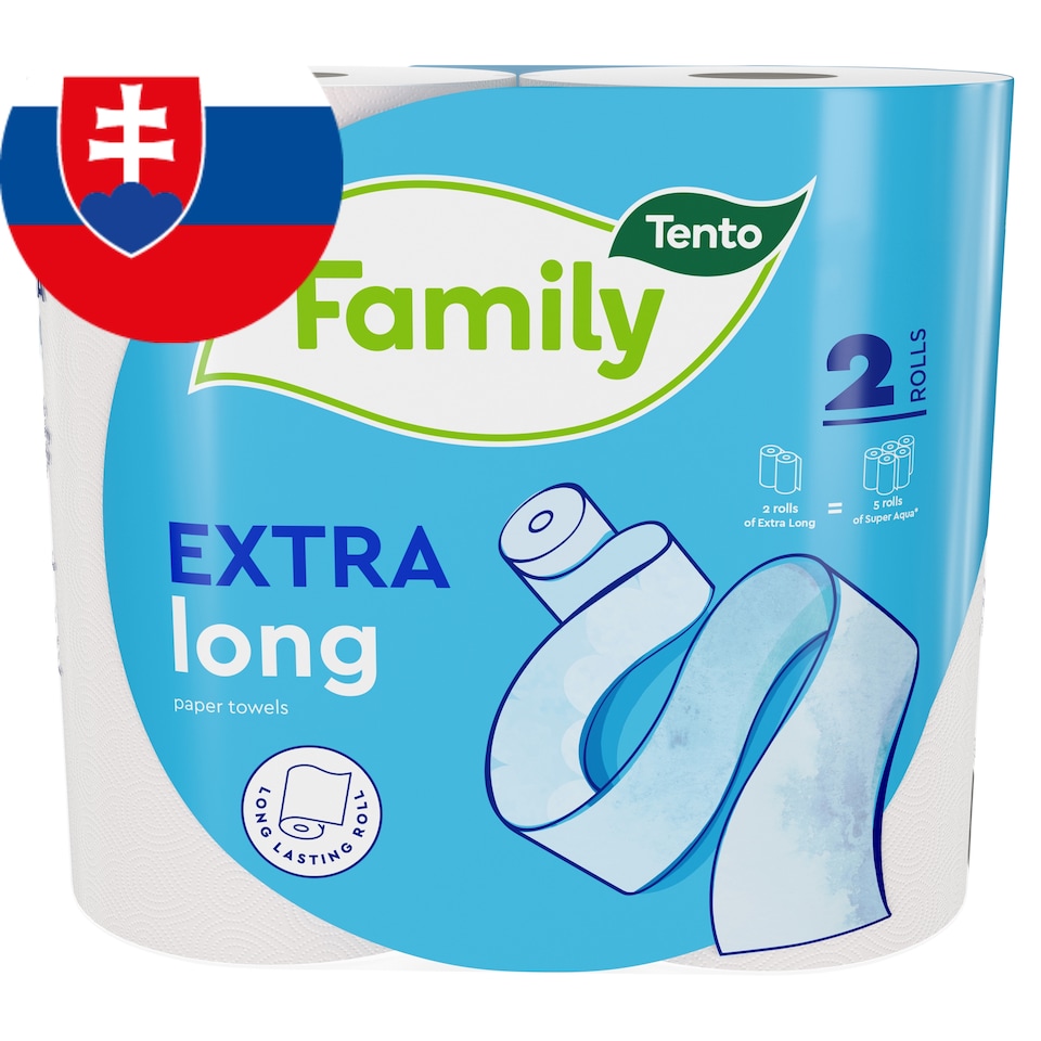 Tento Family Extra Long Paper Towels 2 Plies 2 Rolls