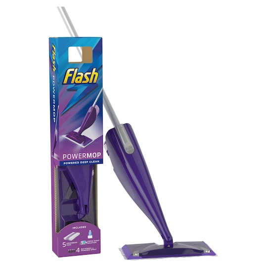 Flash Power Mop Starter Kit & 5 Pads Tesco Groceries