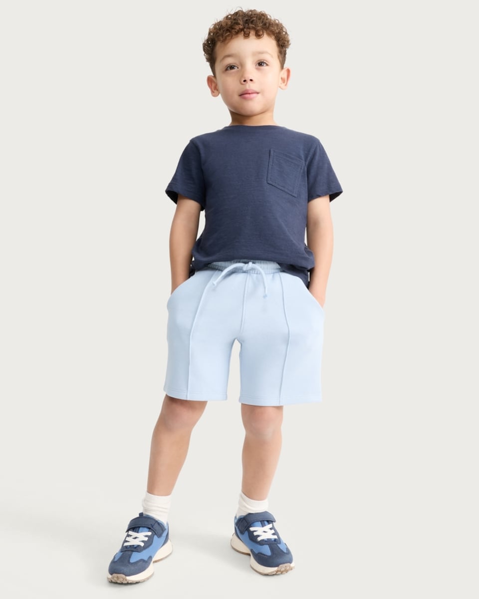 image 1 of F&F Boys Cotton Rich Drawstring Shorts in Blue