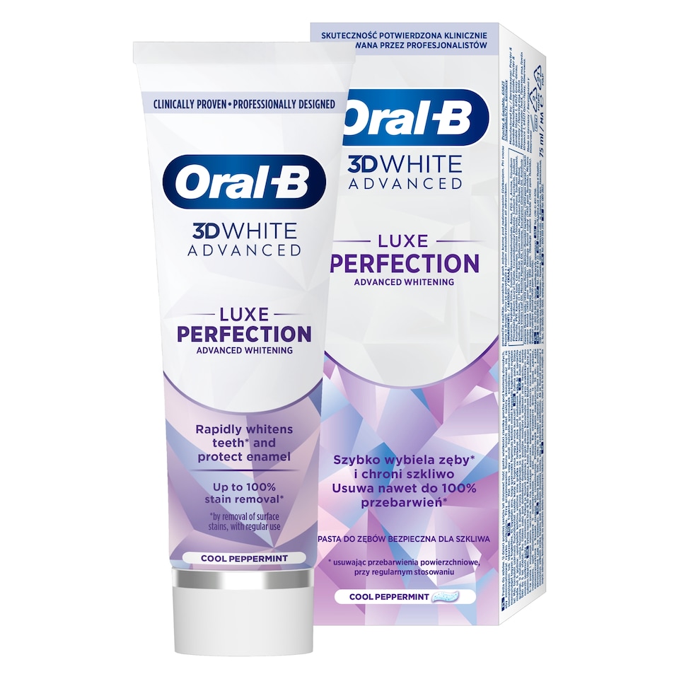 Oral-B 3D White Advanced Luxe Perfection Fogkrém, Hűsítő borsmenta 75 ml 1. kép