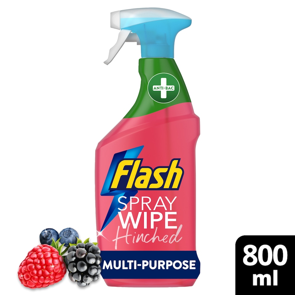 image 1 of Flash Spray Wipe Hinched Cleaning Spray Berries 800ml