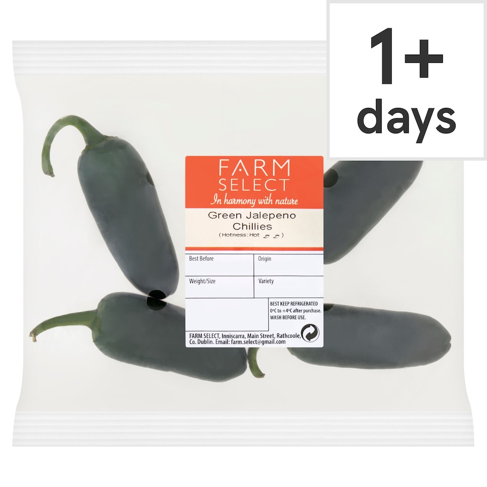 Farm Select Green Jalepeno Chillies 65G