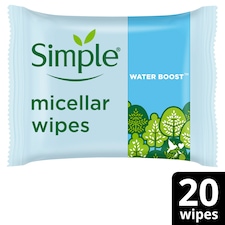 Simple Hydrating Cleanser Facial Wipes 20 Wipes
