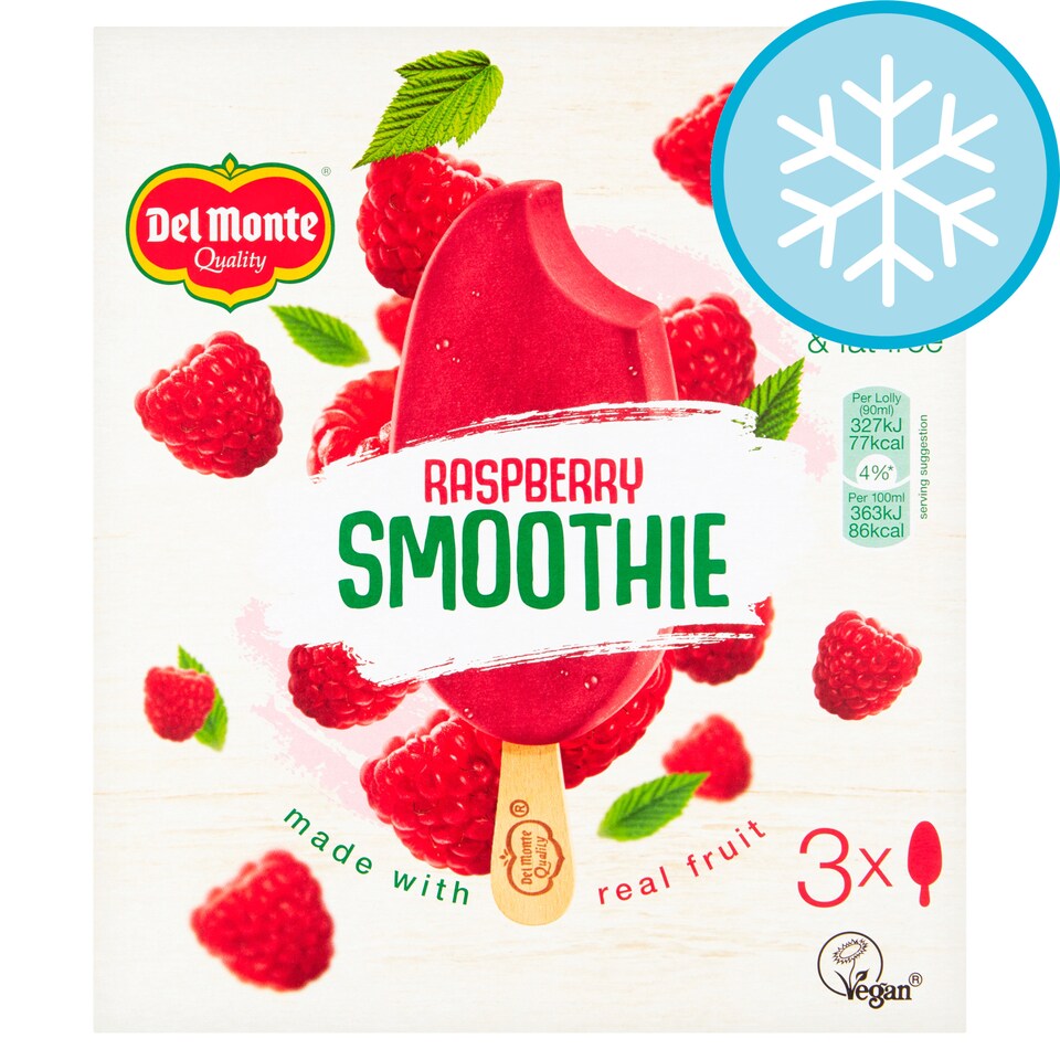 Del Monte Raspberry Iced Smoothie 3 X90ml
