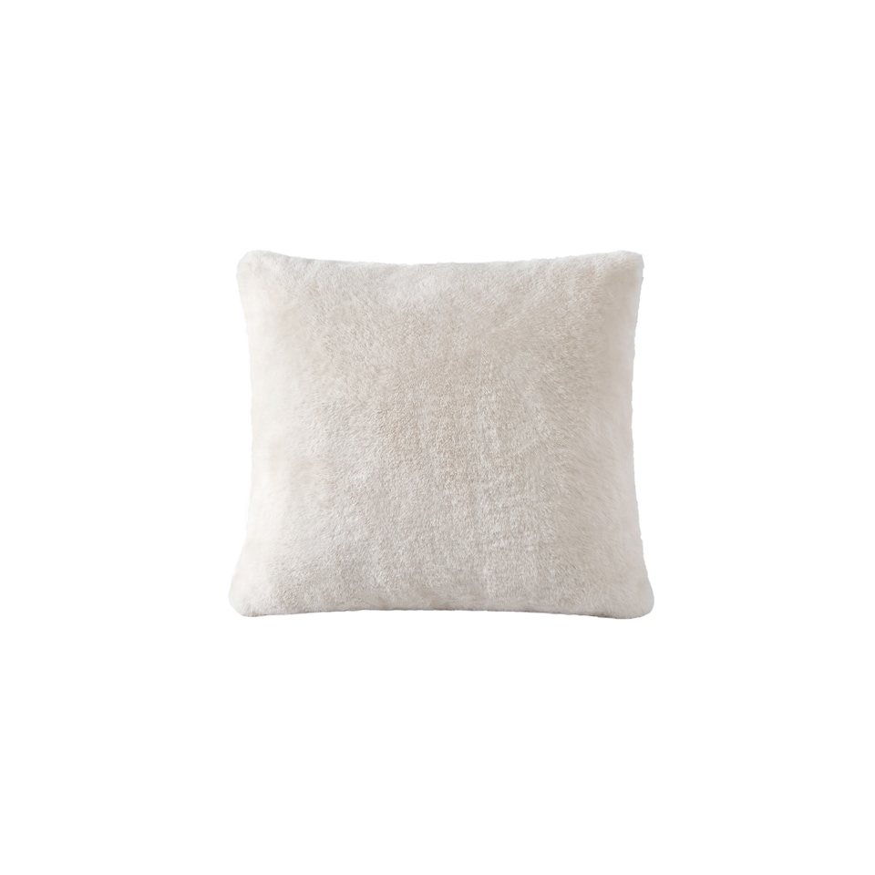 F&F Home Cream Faux Rabbit Fur Cushion 45x45cm