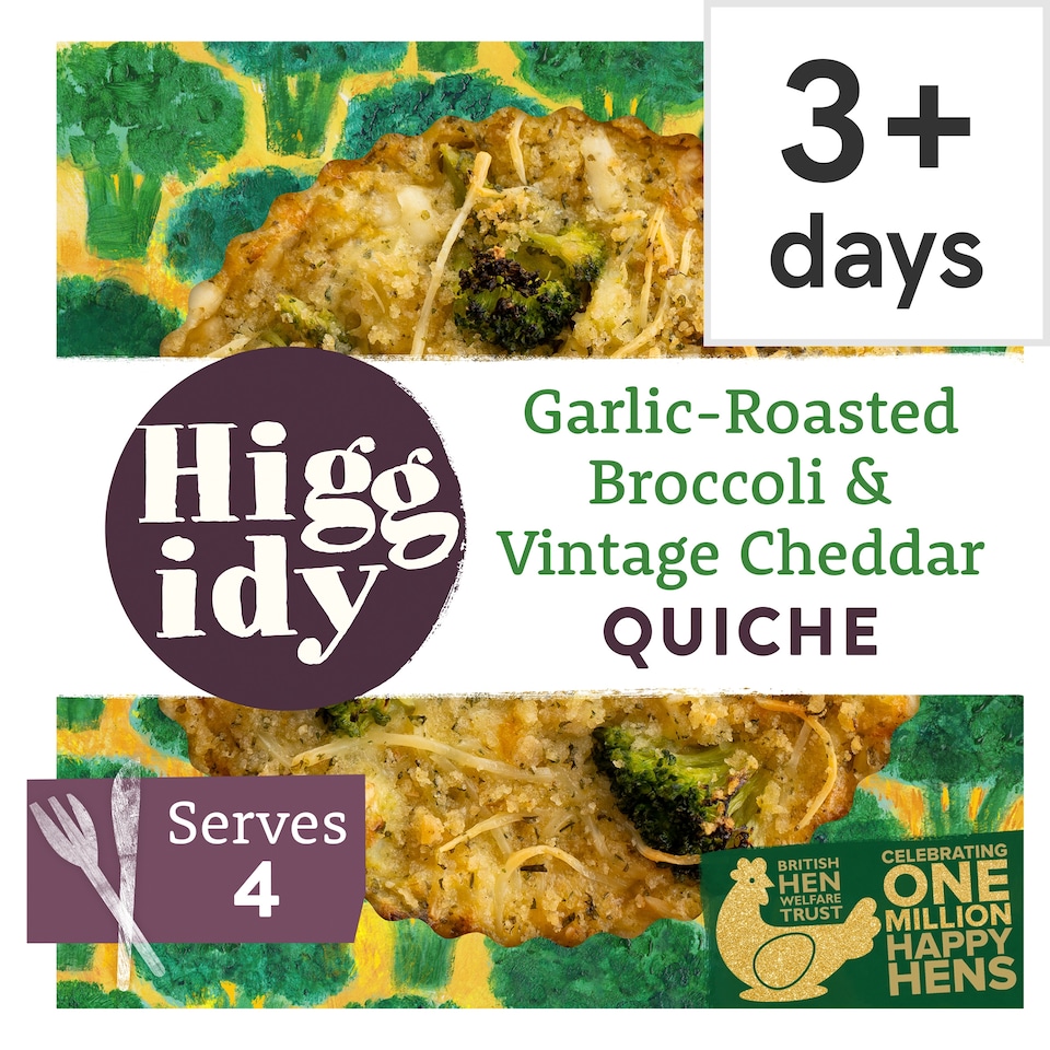 image 1 of Higgidy Garlic-Roasted Broccoli & Vintage Cheddar Quiche 400g