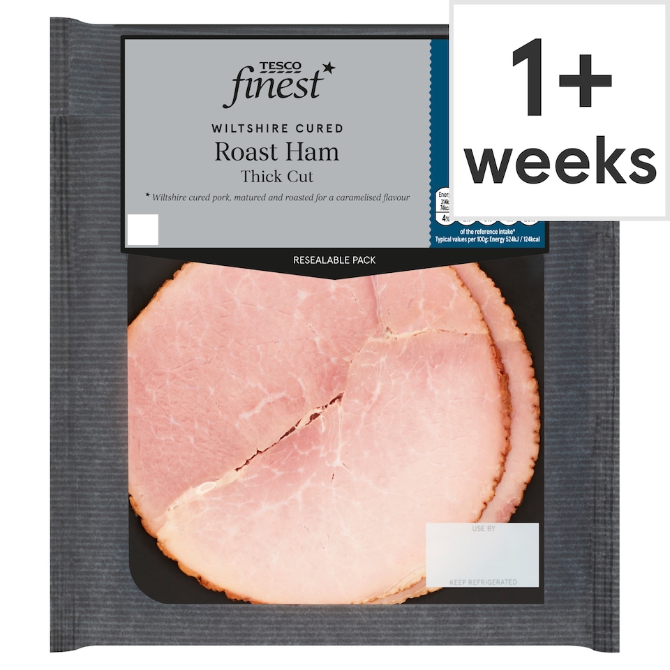 Tesco Finest 2 Thick Whole Slices Roast Ham 120g