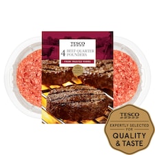 Tesco Beef Quarter Pounders 4 Pack 454g