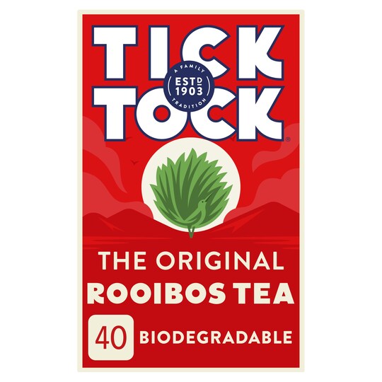 Tick Tock Rooibos Tea 40 Tea Bags 90G Tesco Groceries
