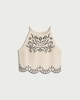 image 4 of F&F Embroidered Scallop Hem Sleeveless Co-ord Top with Linen in Cream