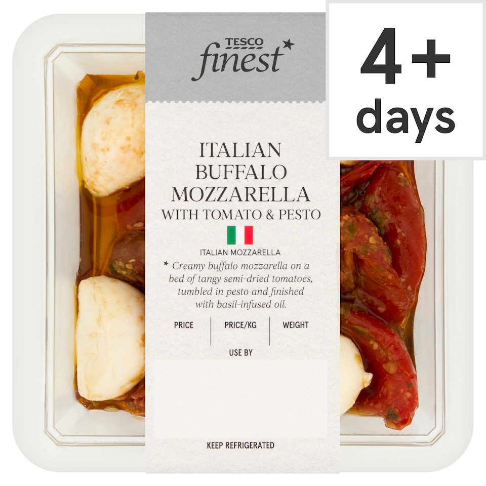 Tesco Finest Italian Buffalo Mozzarella with Tomato & Pesto 172g