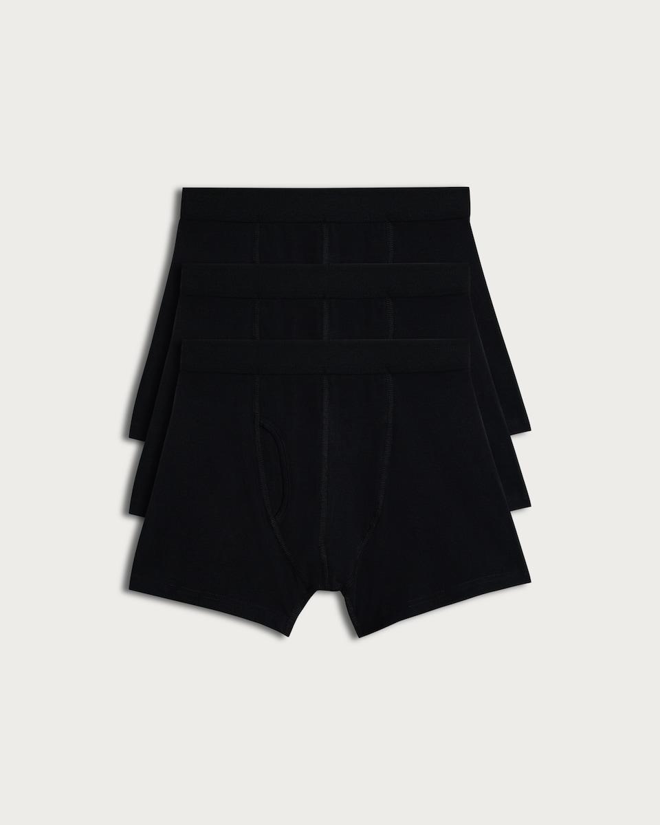 image 1 of F&F 3-Pack Cotton Rich Trunks in Black