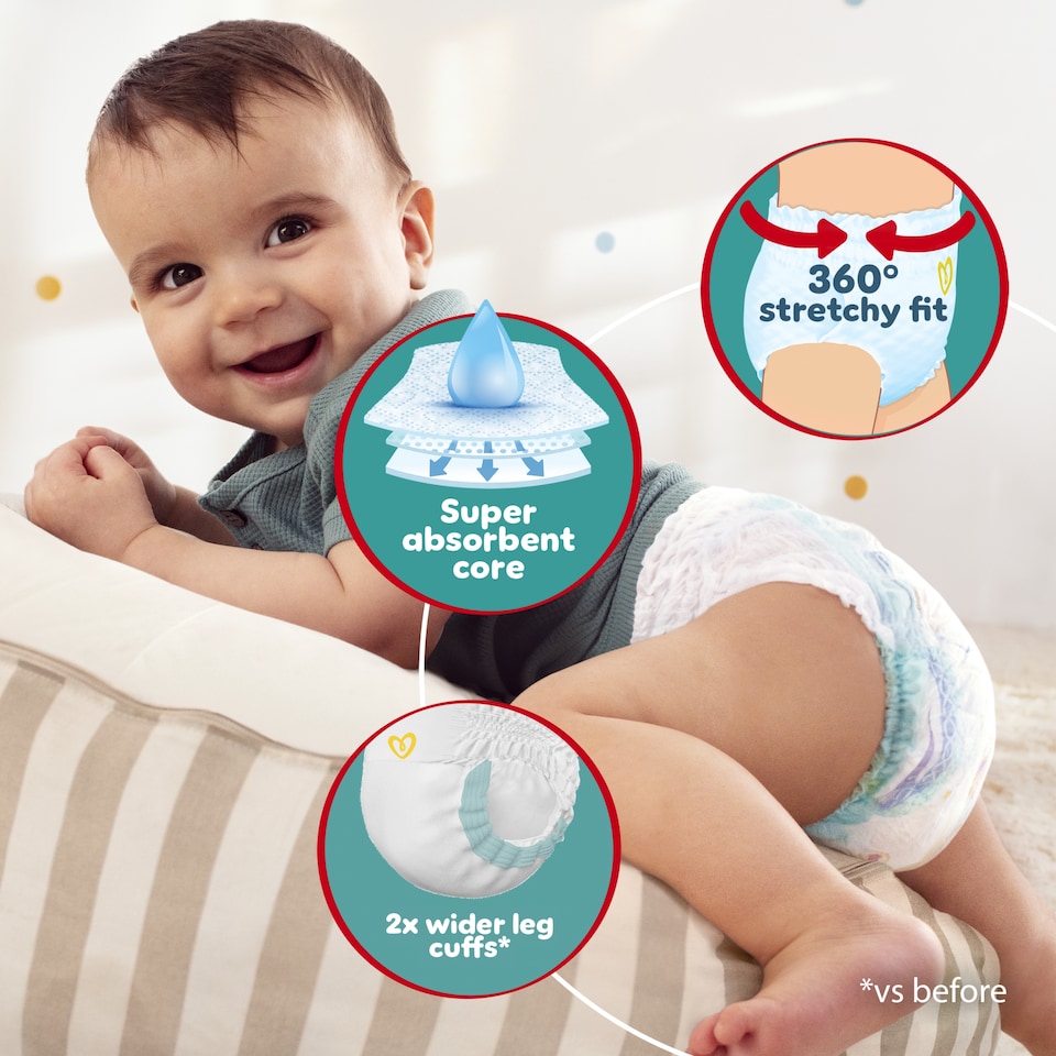image 1 of Pampers Baby-Dry Nappy Pants Size 8 Jumbo+ Pack 44 Pack