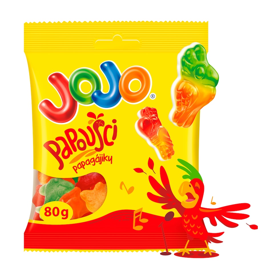 JOJO Parrots Jelly Candy with Fruit Flavours 80g
