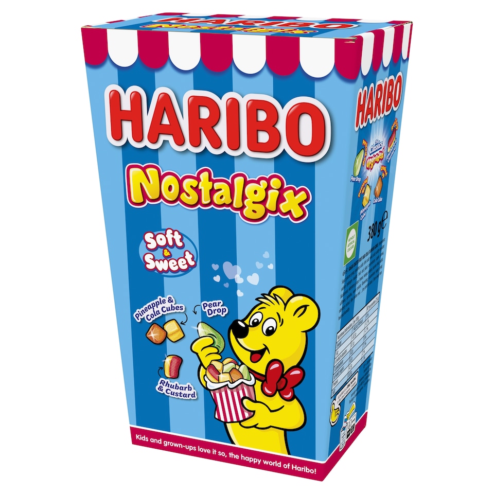 HARIBO Nostalgix Soft & Sweet Fruit and Cola Flavour Gums Gift Box 380g