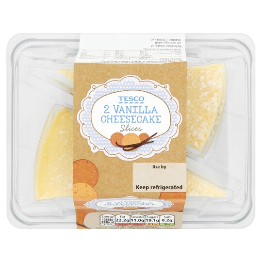 Tesco 2 Vanilla Cheesecake Slices 180G Tesco Groceries
