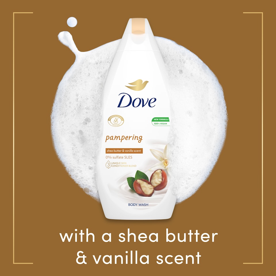 image 1 of Dove Shea Butter & Vanilla Body Wash Shower Gel 450ml