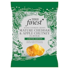 Tesco Finest Mature Cheddar and Apple Chutney Flavour Crisps 150G