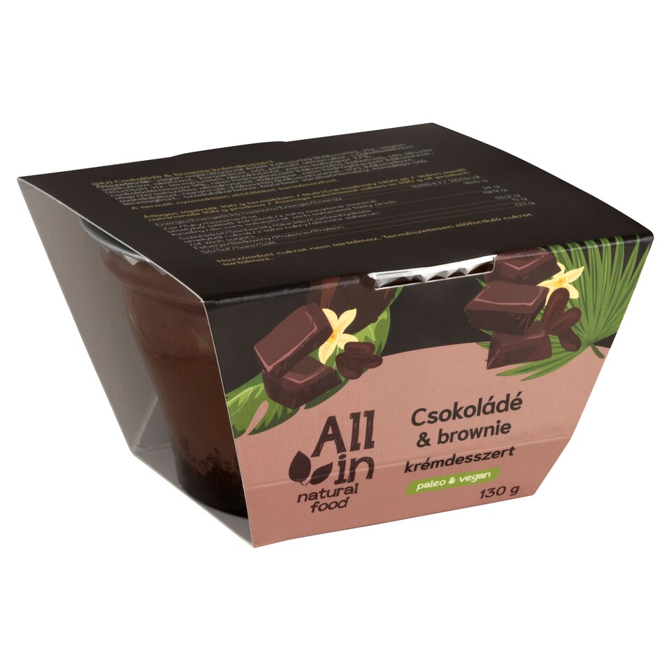 ALL IN natural food csokoládé & brownie krémdesszert 130 g 1. kép