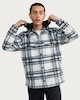 image 1 of F&F Brushed Check Hooded Shacket in White