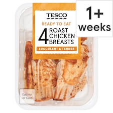 Tesco 4 Roast Cooked Chicken Breast Fillets 485G