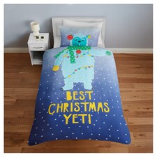 Tesco Best Christmas Yetti Duvet Set Single