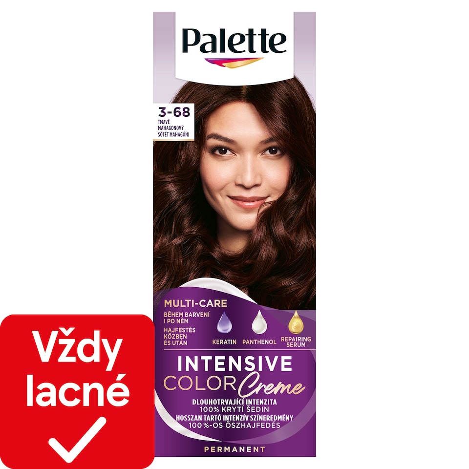 obrázok 1 z Palette Intensive Color Creme farba na vlasy Tmavý mahagónový 3-68