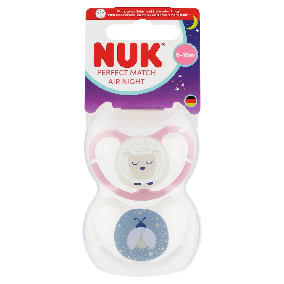 image 1 of Nuk Perfect Match Air Night Pacifier 6-18 m 2 pcs