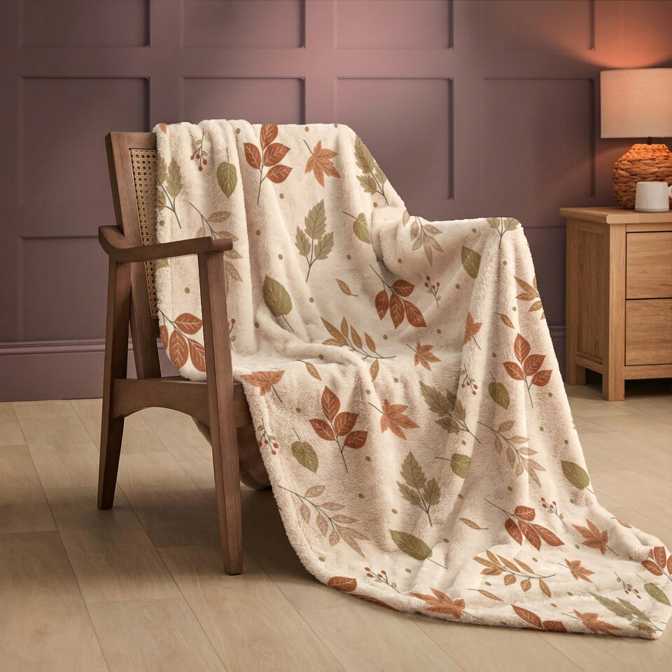 image 1 of Silentnight Cream Autumn Fleece Throw