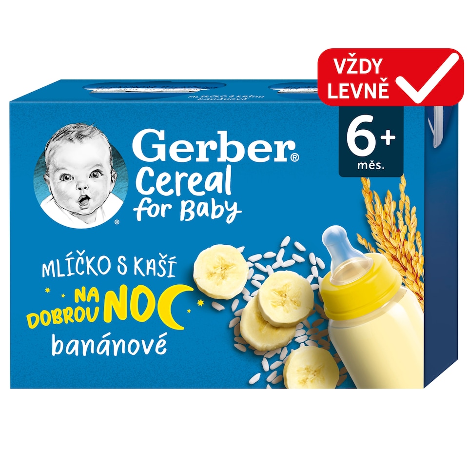 Obrázek 1 pro produkt GERBER Cereal mlíčko s kaší banánové 2 x 200ml