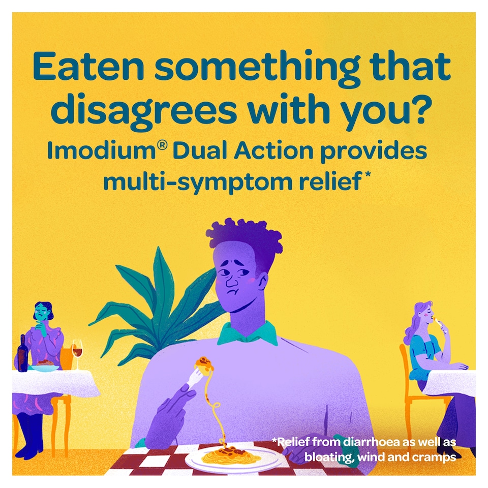 image 1 of Imodium Dual Action Relief From Diarrhoea 6 s