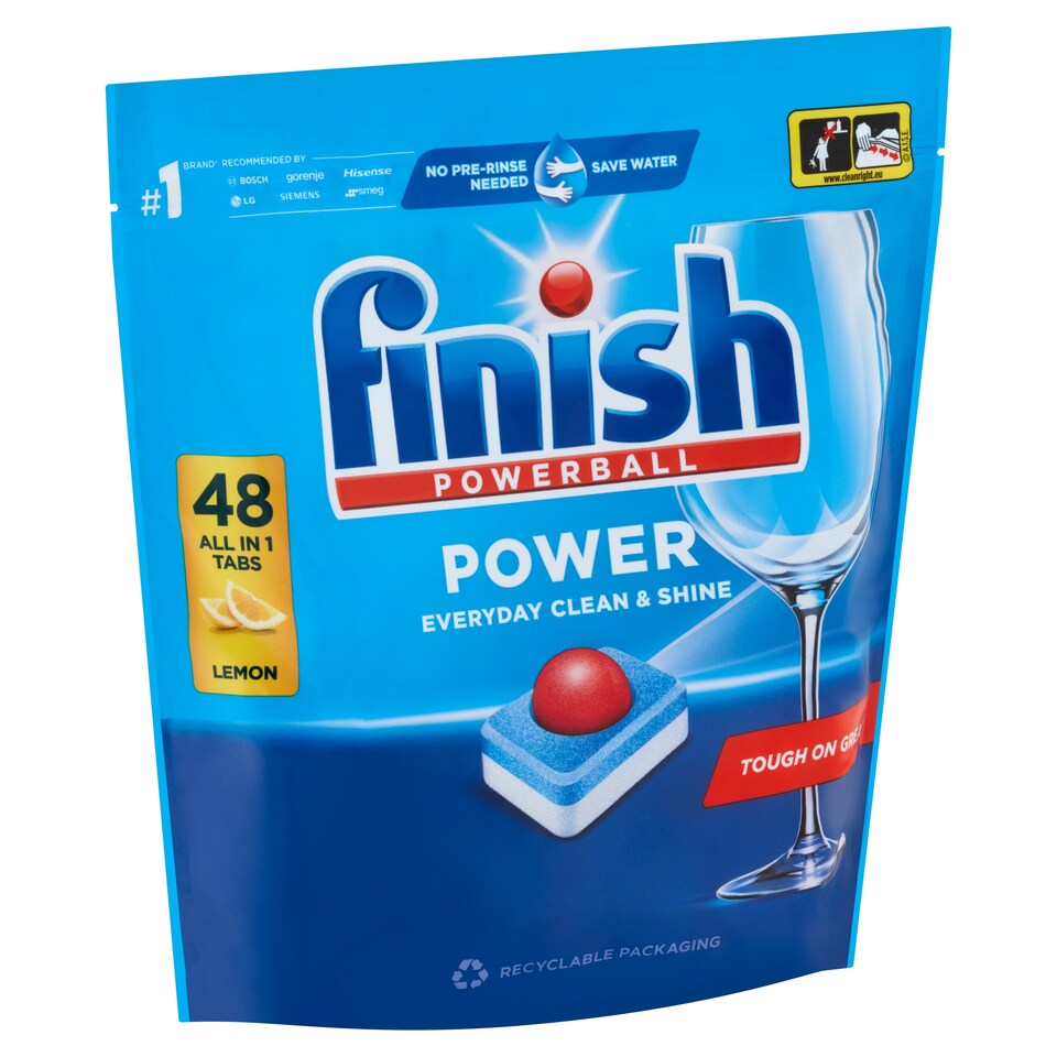 Finish Powerball Power All in 1 Citrom mosogatógép tabletta 48 db 768 g