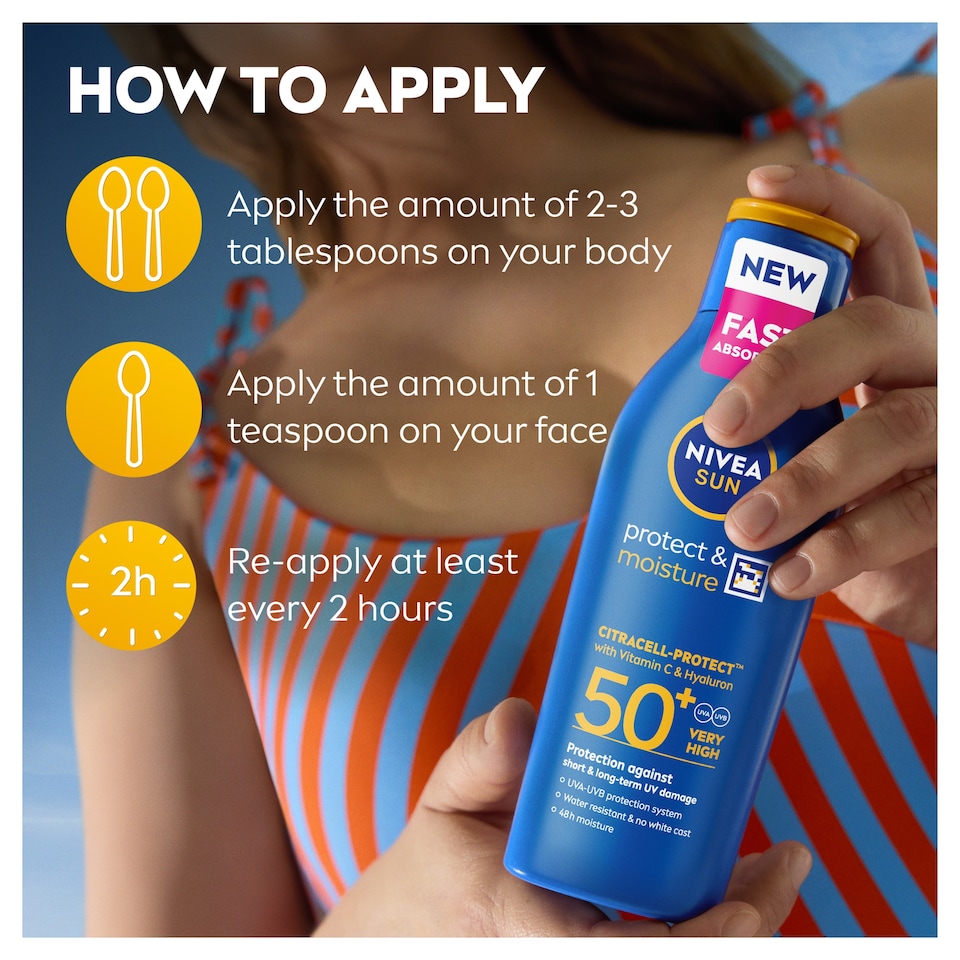 image 1 of NIVEA SUN Protect & Moisture Sun Lotion SPF50+ 200ml