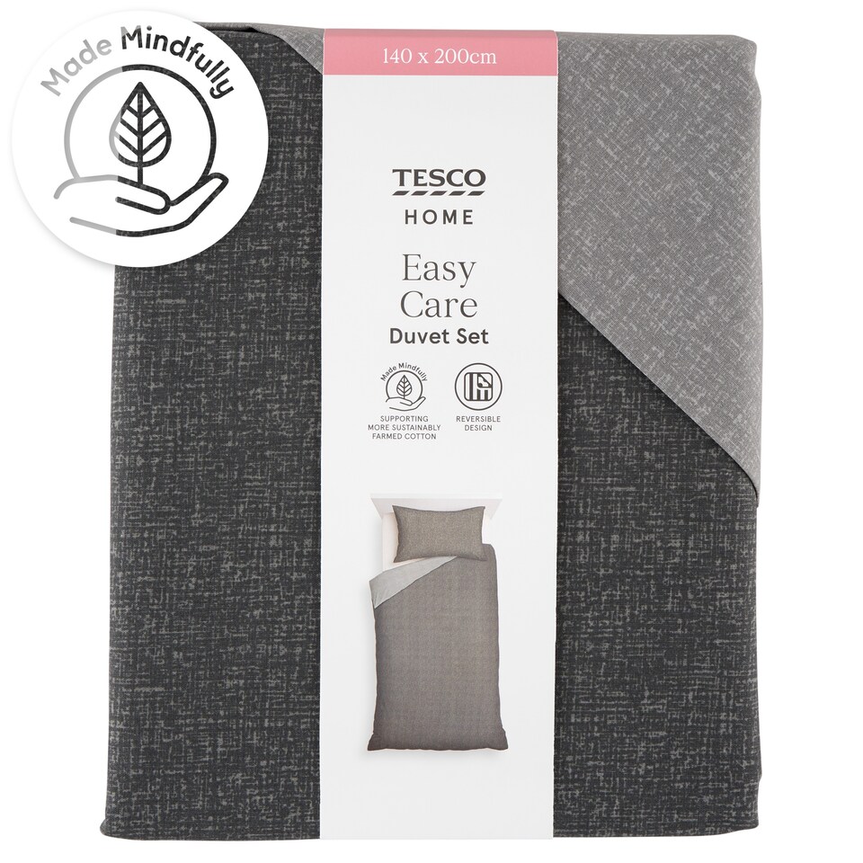 Tesco Home Reversible Black ágyneműhuzat-garnitúra 140 x 200 cm
