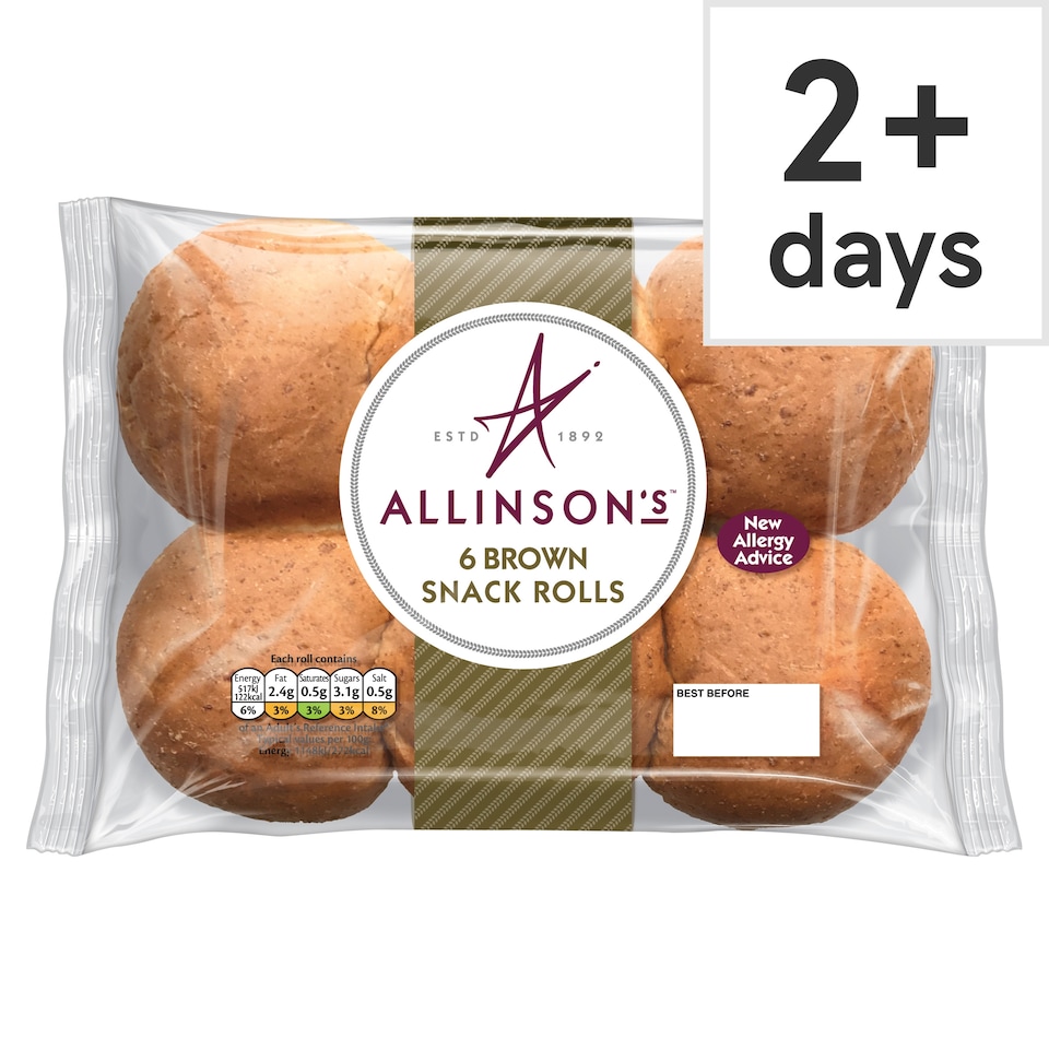 Allinson's Brown Snack Rolls 6 Pack
