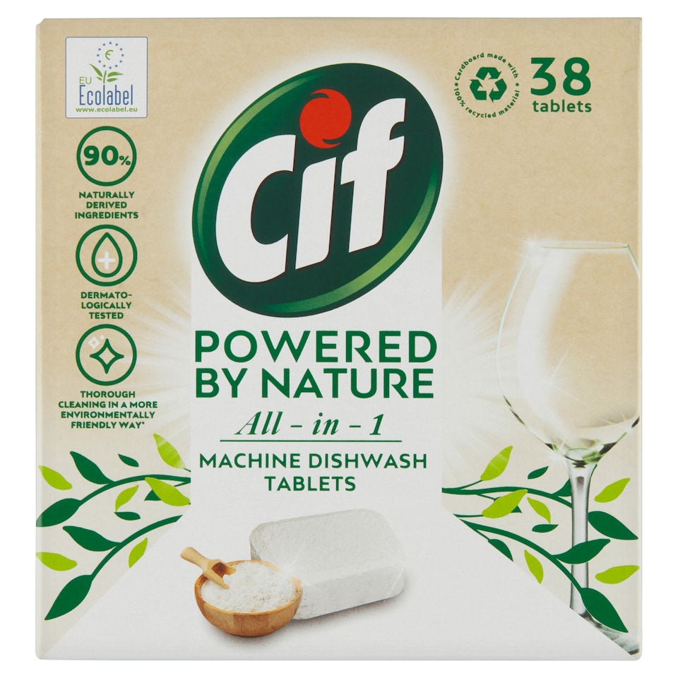 image 1 of Cif Powered by Nature All in 1 Dishwasher Tablets 38 pcs 760 g