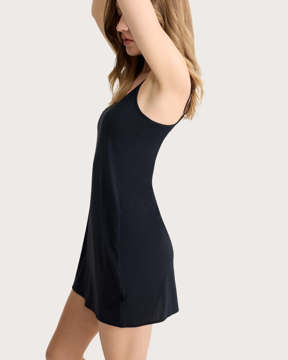 image 1 of F&F 2-Pack Contour Slip Dresses in Nude