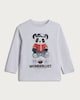 image 4 of F&F Boys Pure Cotton Wonderlust Panda Long Sleeved Top in Grey Marl