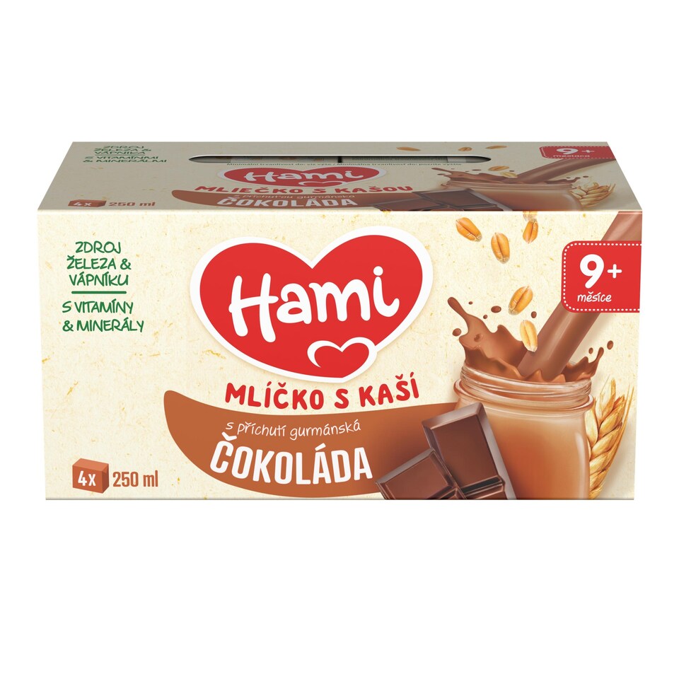 image 1 of HAMI Milk with porridge with gourmet chocolate flavor 4x250 ml