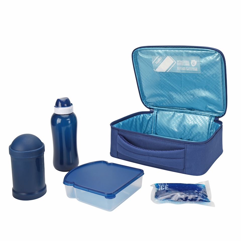 image 1 of Smash Recycled Navy 5 Piece Lunch Bag & Water Bottle Pack
