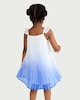 image 3 of F&F Girls Pleated Ombre Ruffle Strap Dress in Blue